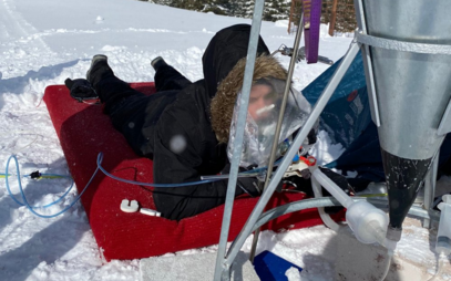The avalanche research in the lab without snow