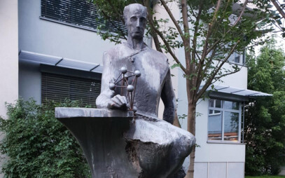 To mark the 70th anniversary of chemistry education in Pardubice, the municipal authority donated a sculpture of the Chemist